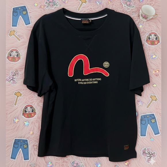 Evisu Cotton Logo T-shirt - Picture 1 of 8